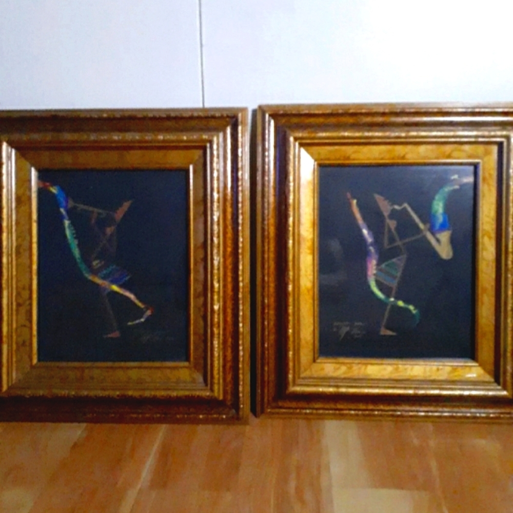 RARE SIGNED DONOVAN MCLEAN "AFRICAN JAZZ " AFRICAN AMERICAN MIXED MEDIA